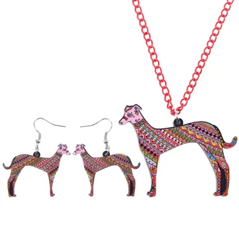 WEVENI Pôvodné Akryl Greyhound Psa Sady Šperkov Náhrdelník Náušnice Golier Horúce Trendy Zvierat Veľkoobchod Šperky Pre Ženy