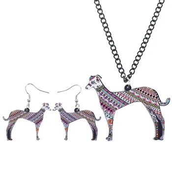 WEVENI Pôvodné Akryl Greyhound Psa Sady Šperkov Náhrdelník Náušnice Golier Horúce Trendy Zvierat Veľkoobchod Šperky Pre Ženy