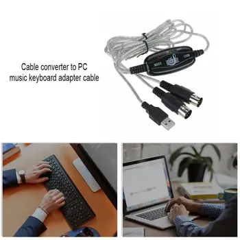 USB V-OUT, MIDI Kábel Rozhrania Converter k PC, Hudba Klávesnica Adaptér Kábel PC hudba klávesnica kábel adaptéra