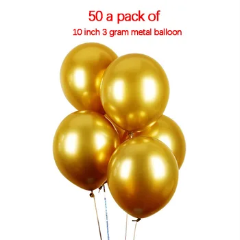 50Pcs 12 Palcový Zlatý Kov Textúra Latexové Balóny Narodeniny, Party Dekorácie Latex Baloons Svadobné Usporiadanie Balón Hračky