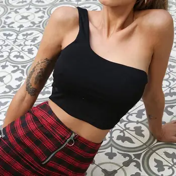2019 Sexy Krása Módy Ženy Dámy Jediný Ramenný Leopard Športová Podprsenka Slim Camis Tank Vesta T-shirt 50