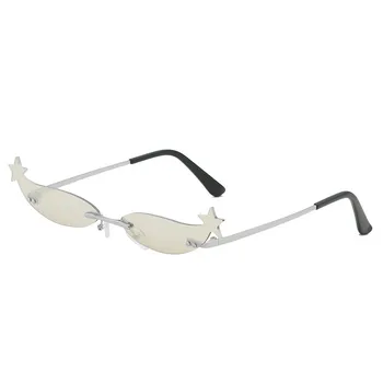 Hviezda Rám Ženy slnečné Okuliare Oculos Módy Sexy Malých bez obrúčok Zrkadlový Objektív Dámy Mužov slnečné Okuliare Slnečné Okuliare UV400 Odtiene Okuliare