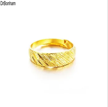 Nikdy Vyblednutiu 24K Zlata, prstene pre Ženy, mužov, Zlatá Farba Dubaj Nevesta Svadobné Etiópskej Afrike aliancie Šperky veľkoobchod
