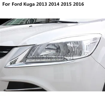 Auto Tvarovanie Krytu Detektora ABS Chrome Obočie Predné Svetlo na Čítanie Rám Orezania Časť 2 ks vhodné Pre Ford Kuga Uniknúť 2013 2016