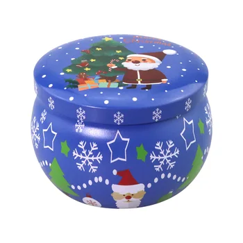 Roztomilé Vianoce Plech Box Santa Vianočné Snehuliak Elk Tlač Cukrovinky, Čaj Sviečka Box Aromaterapia Sviečka Jar Farebné Vianoce Darček Skladovanie