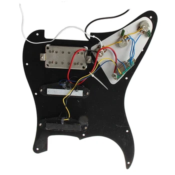 Elektrická Gitara Pickguard Snímače Naložené Prewired 11 Otvor SSH Black Pearl