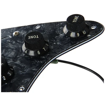 Elektrická Gitara Pickguard Snímače Naložené Prewired 11 Otvor SSH Black Pearl