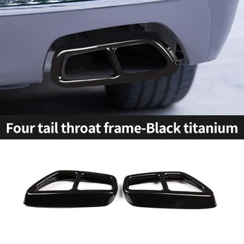 Pre BMW 6 séria GT 2018-2019 ABS chrome Štyri chvost hrdla rám silver black titanium 2 ks