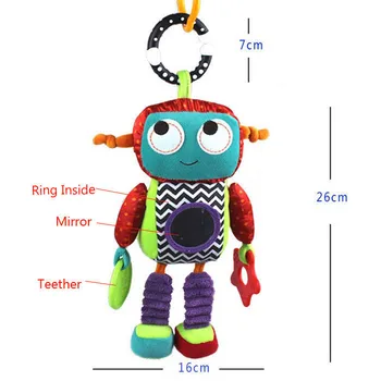 Dieťa Plyšové Mobile Hudobná Hrkálka Hračky Android Robot, Detské Závesné Hračky pre Dieťa 0-12 Mesiac Skoro Vzdelávacie Hračky Bábiky