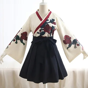 Japonské Kimono Kimono Jiu Jitsu Hru / Anime Cosplay Kostým pre Dievčatá, Kukurica Kvet Sukne Kimono Žena, Sukne pre Dospelých Retro Šaty