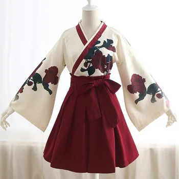 Japonské Kimono Kimono Jiu Jitsu Hru / Anime Cosplay Kostým pre Dievčatá, Kukurica Kvet Sukne Kimono Žena, Sukne pre Dospelých Retro Šaty