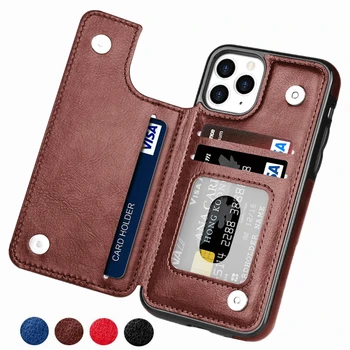 Retro PU Kože Flip puzdro Pre iPhone 12 11 Pro Multi Držiteľa Karty Telefónu Prípadoch