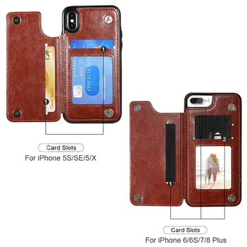 Retro PU Kože Flip puzdro Pre iPhone 12 11 Pro Multi Držiteľa Karty Telefónu Prípadoch