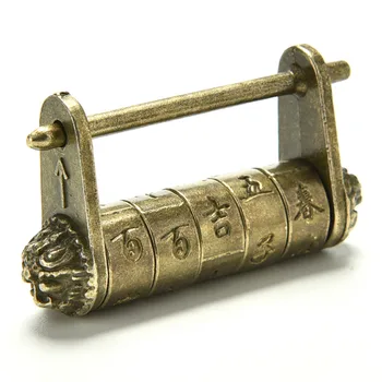 Zliatiny Zinku Čínsky Vintage Antické Bronzové Nezadáte Visiaci Zámok Retro Zmes Password Lock Šperky Box Visiaci Zámok
