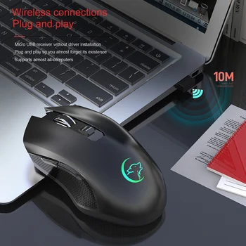 G851 Bezdrôtová Počítačová Myš 2400DPI USB Optická Myš 2.4 G Prijímač Nabíjateľná Farebné Stlmiť Myši Pre PC, Notebook