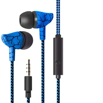 3,5 mm Tkané štruktúry Stereo Slúchadlá In-ear Music Headset Káblové Prenosné Slúchadlá S Mikrofónom pre Android Telefóny
