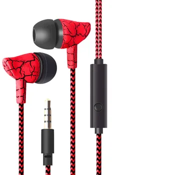 3,5 mm Tkané štruktúry Stereo Slúchadlá In-ear Music Headset Káblové Prenosné Slúchadlá S Mikrofónom pre Android Telefóny