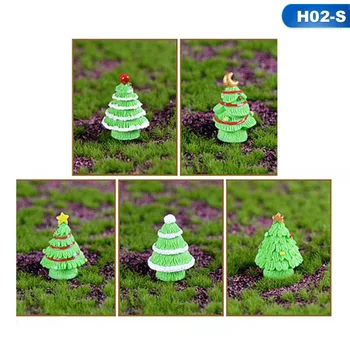5 ks Vianočný Stromček Miniatúrne Sošky Mini Vianočné Dekorácie Pre Domov Kawaii Diy Víla Záhradné Ozdoby Živice Remesiel Pre Deti