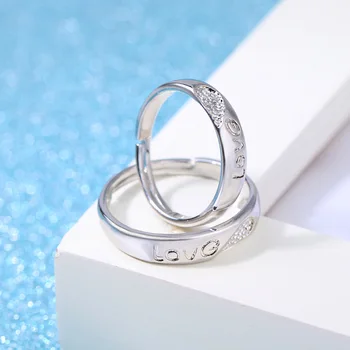 925 sterling silver romantický ľúbostný list milovníkov'rings nastaviteľné prst prsteň, šperky svadobný dar drop shipping veľkoobchod