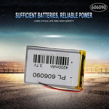 1pc 3,7 v 4000mAh 606090 Lítium-Polymérová Nabíjateľná Batéria Pre GPS MP4 Fotoaparát Power Bank Tablet Elektrické Hračky PAD DVD