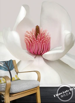 Vlastné 3D veľká nástenná maľba,krásne a čerstvé biele kvety kvitnúce kvety ,obývacia izba TV steny, spálne, tapety