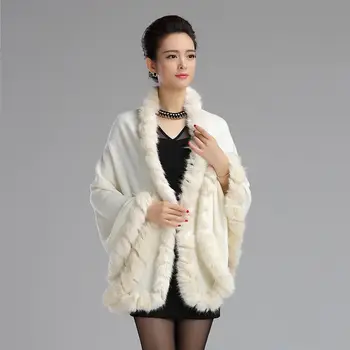 2017 nové Imitácia ovčie kožušiny knitwear šatkou cape jeseň zima elegantný Sveter ženy umelú kožušinu kabát,5 farieb