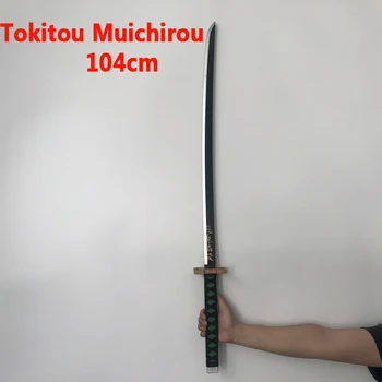 1:1 Japonsku Cosplay Kimetsu č Yaiba Meč Zbraň Démon Vrah Tokitou Muichirou Meč Anime Ninja Nôž PU hračka 104 CM