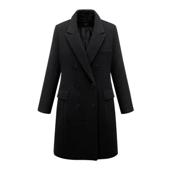 2020 Plus Veľkosť Zimné Ženy Vlnené Kabát XL-6XL Slim módne Tenký Dvojitý Breasted feminino Dlhé Vlny Kabát, Bundu Ženy