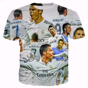 Nové Módne Muži Ženy T Košele Tlač 3D Streetwear Hviezda Cristiano Ronaldo T-Shirts Krátke Sleeve Tee Tričko Unisex Streetwear Topy