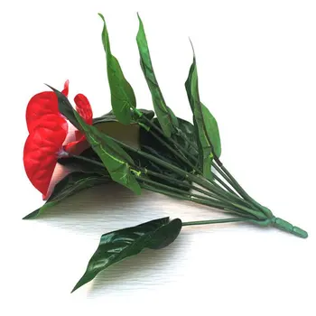 1Pcs Anthurium Zelené Rastliny, Umelé kvety Flores Artificiais Rastliny Kvetinový Dekor Falošné Kvet Bonsai simulácia zalievané Horúcou