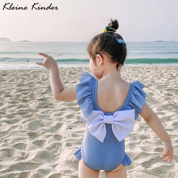 Dieťa Dievča Plavky Jednodielne Volánikmi Bowknow Plaviek Deti 2020 Lete Nové Deti Plávanie Oblek Dieťa Bikini Vaňa Oblečenie