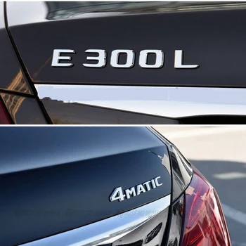 Pre Mercedes-Benz E-Class E200L E300L E320L E400L Auto Nálepky Štyri-Pohon kolesa Auta Štítok E63 Chvost Štítok Slovo Označenie Orgánu Nálepky