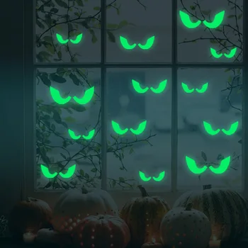 Kreatívne Halloween Svietiace nálepky Mačka nálepky Tvorivé monster oči Noctilucent Nálepky detská Izba osobnosti samolepky na stenu