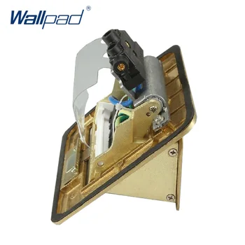 NÁS 6 Pin Floor Zásuvky Wallpad Luxusné Medi a SS304 Panel Tlmenie Pomaly Otvoriť Na Zemi S Mouting Box AC110-250V