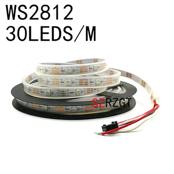 1m 5m WS2812B 30/60Led/m, RGB Led Pásy,WS2812 5050SMD Čierna/Biela tabuľa Ip67 DC5V