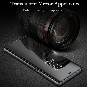 Jasné Zrkadla Flip PC Telefón puzdro na Huawei P20 P10 mate 20 lite P Smart 8A 9 lite Y6 Y7 Y9 Y5 2019 Prípade