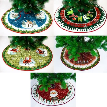 Vianočný Stromček Sukne Koberec Strany Ozdoby, Vianočné Dekorácie pre Domov Non-tkané Cartoon Santa Vianočný Strom Sukne, Zástery 90 cm