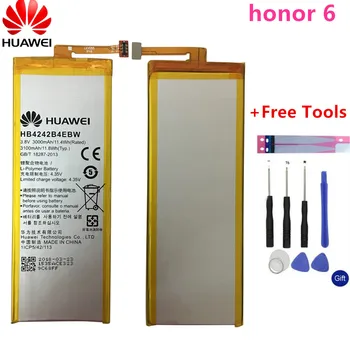 Hua Wei Náhradné Batérie Telefónu HB4242B4EBW Pre Huawei honor 6 H60-L01 H60-L02 H60-L11 H60-L04 česť 4X 3000mAh+Bezplatné Nástroje
