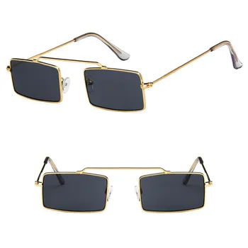 Plochý Objektív Kovový Rám Námestie Malé slnečné Okuliare Ženy, Mužov Značky Dizajnér UV400 Okuliare Kvality Odtiene lunette oculos de sol