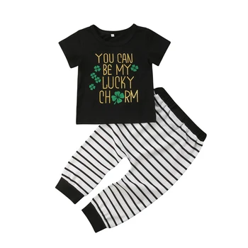 2 KS Batoľa, Dieťa, Dievča, Chlapec, Dieťa T-shirt Top+Dlhé nohavice Nohavice Oblečenie Sady