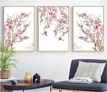 Nové Čínske Slivkové Kvety Dekoratívne Maľby Modulárny Obrázok na Stenu Umelecké Plátno na Maľovanie pre Obývacia Izba bez rámu