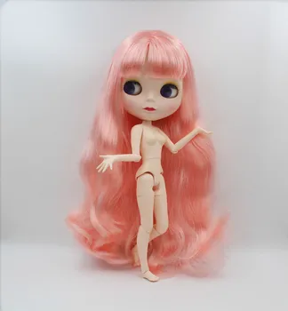 Blygirl,Blyth bábiku,Broskyňa, ružové a kučeravé vlasy, 19 kĺbov tela, novú tvár shell bábiku, 1/6 nahé bábiku, môže dať jej make-up a oblečenie