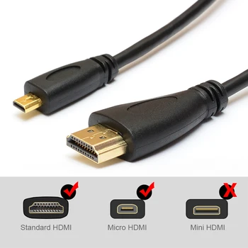 Micro HDMI Kábel Video Káble Pozlátené 1080P 3D Kábel pre GoPro Hero 7 6 5 4 3 pre Yi 4K Sjcam Sj4000 Akčné Kamery Príslušenstvo