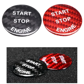 Karbónová Nálepka Auto Motor Start Stop Tlačidlo Dekor Kryt pre Bmw E90 E46 E39 E36 E60 F30 F10 E87 E53 E70 G30 X5 5 Séria ST