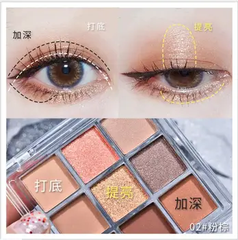 Nový Príchod Očarujúce Eyeshadow Palety 9 Farba tvoria Paletu Matným Leskom Pigmentované Očné tiene Prášok Krásy Eyeshadow T0643