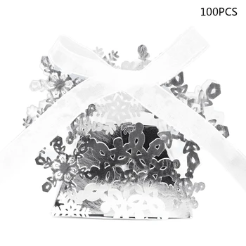 100ks Vianočné Duté Snowflake Prospech Darček Cukríky Box Úložný Páse s nástrojmi Svadbu