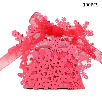 100ks Vianočné Duté Snowflake Prospech Darček Cukríky Box Úložný Páse s nástrojmi Svadbu