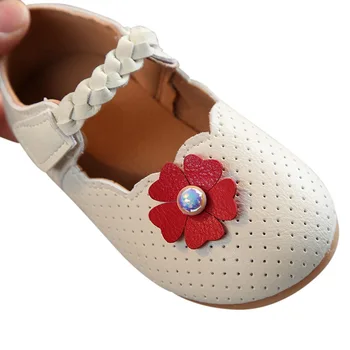 Deti Batoľa Dievčatá Ploché Topánky Dieťa Kvet Pearl Módne Kožené topánky pre dievča