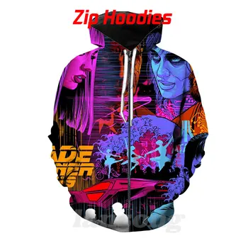 LIASOSOPlus Veľkosť Športové Blade Runner Zip Hoodies 3D Tlač Oblečenie pánske Oblek Harajuku Zábavné Ulice, Hip-Hop Bunda