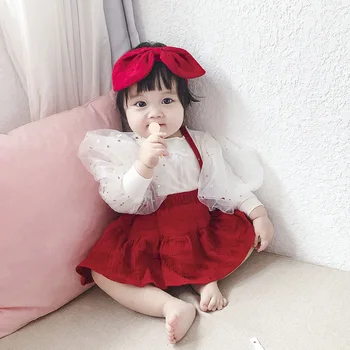Chantalbaby jar kórejský štýl žena dieťa princezná štýl podväzkové sukne haha oblečenie novorodenca trojuholník plazenie vlasy kapely